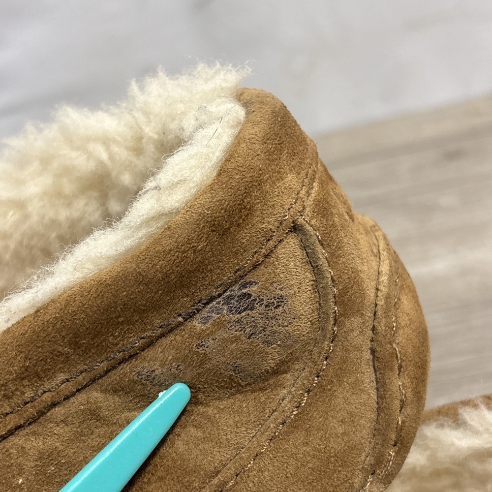 UGG Ascot Mens Approx 10 Chestnut Suede Sheepskin Comfort Slip On Shoes - Picture 10 of 11
